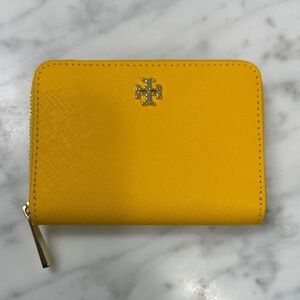 Tory Burch Yellow Emerson Zip Wallet